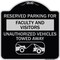 Signmission Reserved Parking for Faculty and Visitors Unauthorized Vehicles Towed Away, A-DES-BS-1818-23103 A-DES-BS-1818-23103 - alternate 1